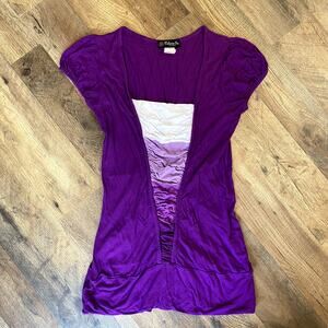 Y2K Volume One Juniors Purple Cap Sleeve Top M